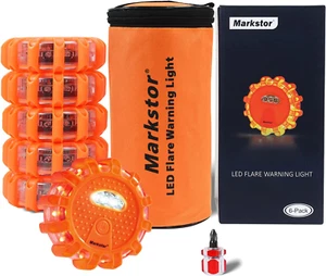 6-Pack LED Road Flare Car Emergency Kit,Magnetic Base & Hook Road Flares Safety - Picture 1 of 6