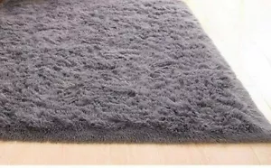 Alfombra de área súper suave moderna pelda suave, alfombra de área sólida en gris ¡NUEVA! - Imagen 1 de 4