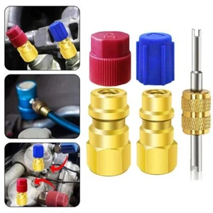 1Set R12 To R134a A/C Filling Valve Port Adapter Retrofit Couplers✨j Kit C D3P7 - Picture 1 of 9