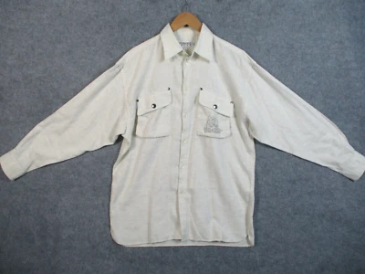 Camisa Iceberg Masculina Vintage Grande Branca Cinza Manga Longa Tom Jerry Anos 90 - Imagem 1 de 4