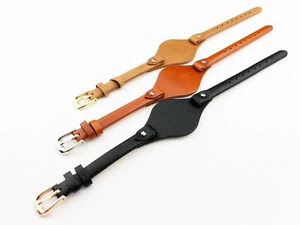 8mm Black Brown Tan Genuine Leather Strap Band fit FOSSIL watches Buckle Clasp - Picture 1 of 8