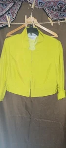 Carlisle SILK Jacket SZ 10 Satin lined  Short Waist, Snap Buttons SO NICE - Picture 1 of 9