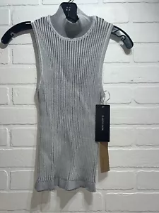 NWT! SUPER CUTE!! Dreamers By Debut High Neck Ribbed Sweater Tank Top Gray M/L - Picture 1 of 7