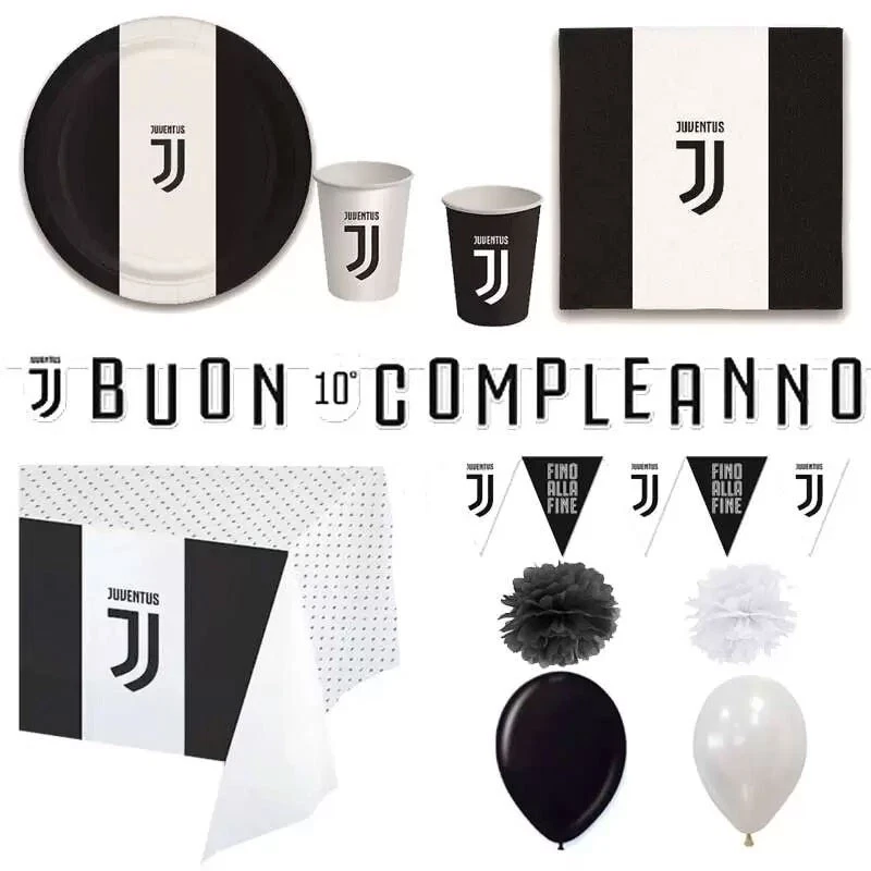 KIT N.64 JUVENTUS – ACCESSORI PARTY BIANCO NERO - Immagine 1 di 1