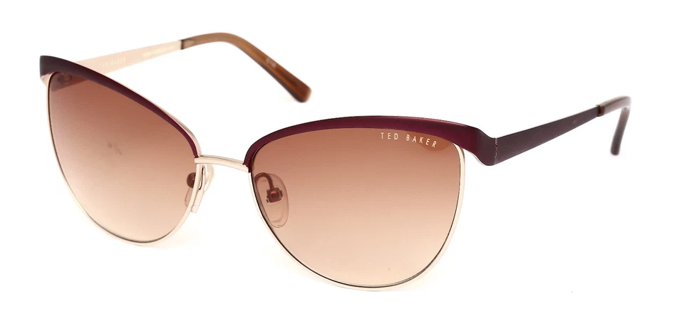 Óculos de sol Ted Baker B642 feminino 58-16-135 puro marrom escuro olho de gato R1255 - Imagem 1 de 4