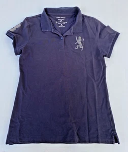 Giordano Womens Polo Shirt Top Size XL Black with Gold thread Logo VGC - Picture 1 of 9
