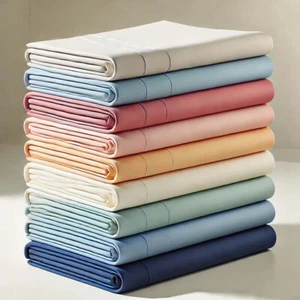 Lot de 3 Draps Housses 140x190 cm Coton 57Fils-M² Bonnet de 20 a 23 cm - Foto 1 di 11