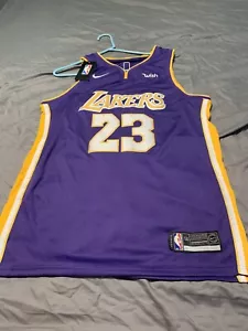 Rara maglia Los Angeles Lakers LeBron James Nike Wish NBA Swingman Dot con etichette - Foto 1 di 11