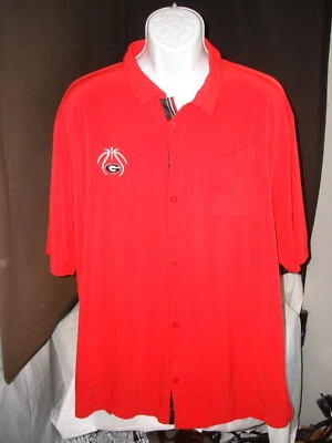 Nike Dri-Fit Solid Red Poly/Spandex S/S Button Ft. Shirt Sz. 2XL - Image 1 of 4