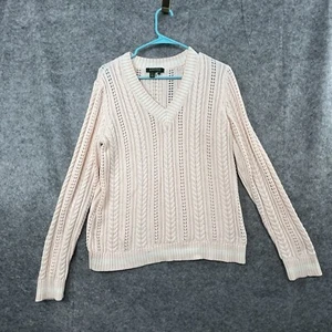 Lauren Ralph Lauren Womens Sweater Large  Pink Classic Knit Pullover Tennis - Picture 1 of 11