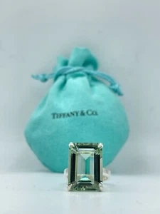 TIFFANY & CO Sparklers Cocktail Green Quartz Ring Sterling Silver size 7 - Picture 1 of 4