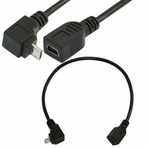 Micro USB Male Down/ Up/ Left/ Right Angle to Mini 5pin Female OTG Data Cable - Picture 1 of 9