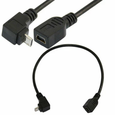 Micro USB Male Down/ Up/ Left/ Right Angle to Mini 5pin Female OTG Data Cable - Image 1 of 4