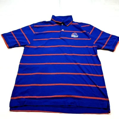 VTG Crable Sportswear Polo Shirt SS Boise State Broncos Men's L Blue Orange - Image 1 of 4