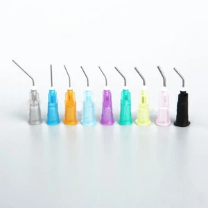 100PC Dental Flow Prebent Needle Irrigation Dispensing Syringe Tips 18/20/22/25G - Picture 1 of 13