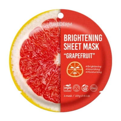 3 Packs of PUREDERM Brightening Sheet Mask Grapefruit - 1 Mask (23g) - Image 1 of 4