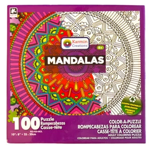 NEW NIB 2015 Karmin Creations Mandalas Color-A-Puzzle 100 Pieces Sealed - Picture 1 of 4