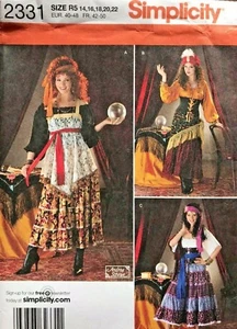 Disfraz Simplicity Misses patrón 2331 talla 14-22 SIN CORTAR - Imagen 1 de 2
