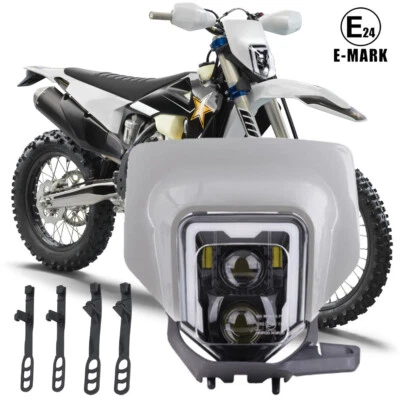 Faro LED + Máscara Blanca DRL para Husqvarna 701 Enduro Supermoto FE 250 350 450 Foto 1 de 4