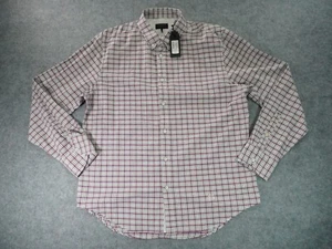 Rag & Bone Shirt Mens XL Red Blue Fit 2 Tomlin Oxford Button Down Plaid Slim Fit - Picture 1 of 13