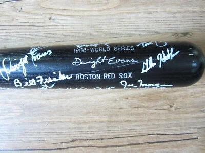 1986 Boston Red Sox Team Autograph Bat Dwight Evans Jim Rice Roger Clemens PSA - Image 1 of 4