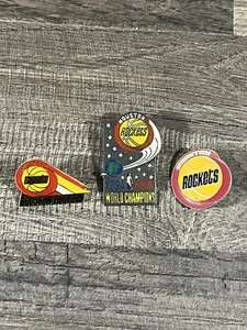 De colección NBA Baloncesto Houston Rockets Sombrero Solapa Chaqueta Pinback Lote De 3 - Imagen 1 de 3