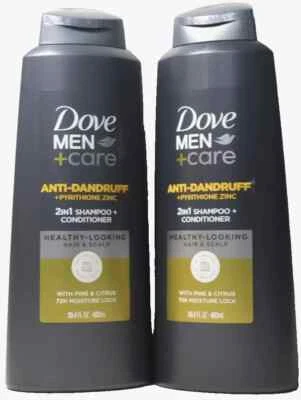 Лот из 2 Dove мужчин + уход против перхоти цинк 2 в 1 шампунь кондиционер 20 унций - Изображение 1 из 2