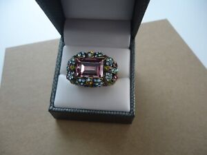 Heidi Daus Multicolor Crystal Ring Size 11.5