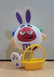 M&M'S CANDY ADVERTISIGN MR RED AS EASTER BUNNY PLASTIC 6.5'' FIGURE - Picture 1 of 14