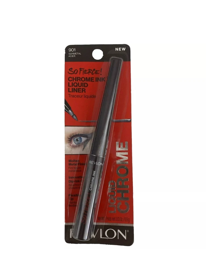 Revlon Eyeliner Silver So Fierce Chrome Ink Liquid Pen 901 Gunmetal - Image 1 of 1