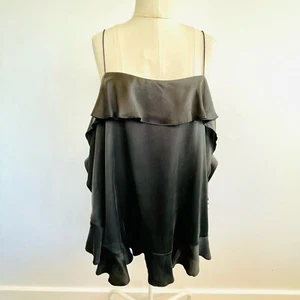 Zimmermann Size 2 (12) Black Silk Ruffle Cami Top Australian Designer - Picture 1 of 24