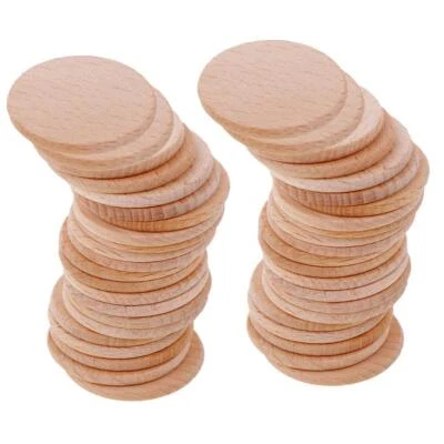 50Pcs Round Wood Log Slices with Tree Discs Irregular Tree Slice Wedding - Image 1 of 4