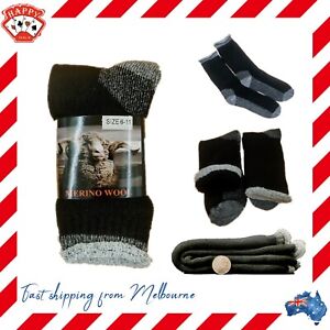 Men Heavy Duty Merino Wool Work Socks Extra Thick Thermal Warm Bulk New AU