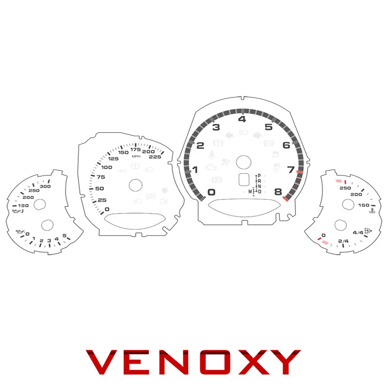 保时捷 911 991 Turbo | Turbo S 2012 - 2016 PDK 白色 MPH 定制仪表面 — 第 1/1 张图片