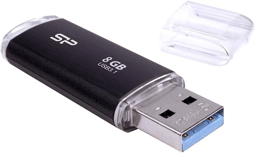Silicon Power Blaze B02 8GB USB3.1 Flash Drive Black Model  SP008GBUF3B02V1K - Image 1 of 1