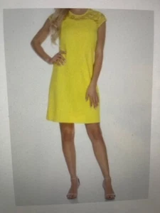 A-Line Dress Yellow Lace Detailed Woman's Sz-XL NWT by White Mark - Picture 1 of 3
