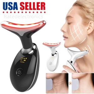 Neck Face Lifting Massager LED Skin Tighten Light Therapy Device Anti Wrinkle US - Picture 1 of 13