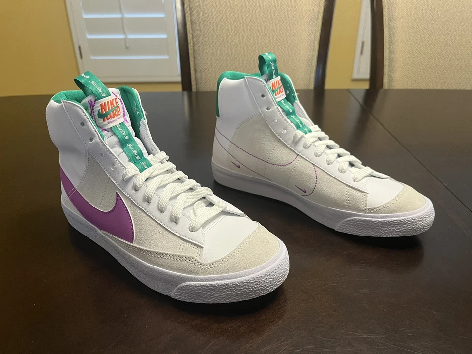 Nuevo Nike Blazer Mid 77 Blanco Rosa Fucsia Tenis Zapatos Talla US 6.5Y / 8 W Foto 1 de 4