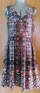 EUC Vince Camuto Fit & Flare Sz 14 Multicolor Tank Top Dress Knee Length Floral - Picture 1 of 12