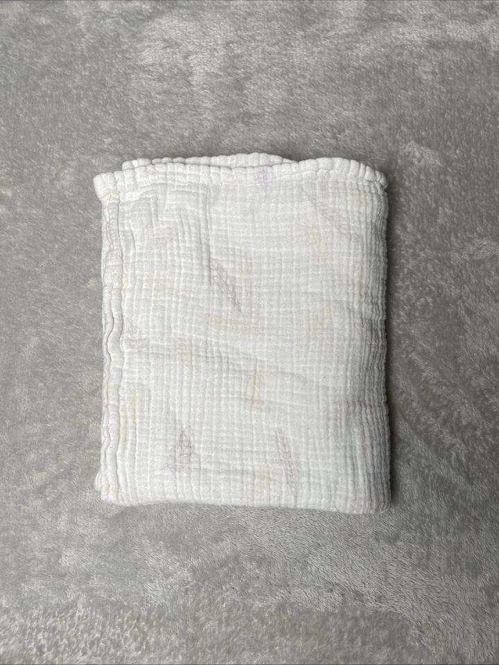 Manta de muselina para bebé Rene Rofe plumas algodón envoltura suave seguridad Lovey 36x40" Foto 1 de 4