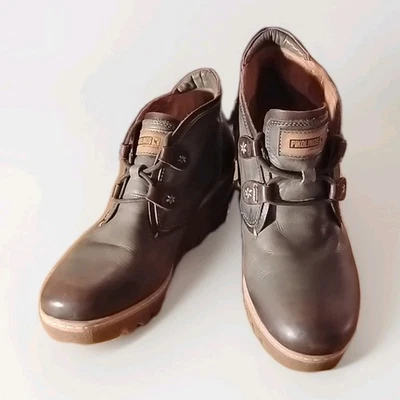 Bota de cuña de cuero Pikolinos Zafiro & Olmo para mujer US 9/EU 40 cuña verde oliva Foto 1 de 4