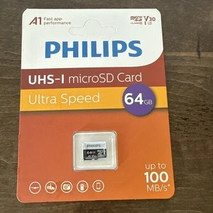 PHILIPS UHS-I MicroSD Card Ultra Speed 64GB FM32TF064B/93 - Picture 1 of 3