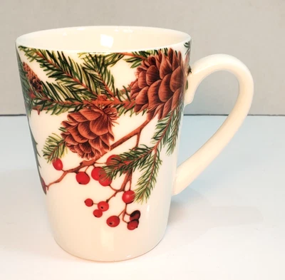 Williams Sonoma Woodland Berry Pinecone Mug 14 OZ Porcelain Christmas - Image 1 of 4