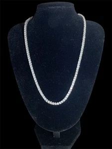 NEW Silver Plated 4mm 16in CZ Diamond Tennis Chain - High Quality Anti-Tarnish! - Picture 1 of 3