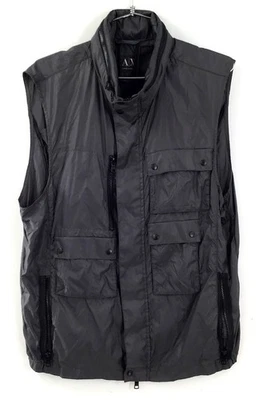 Armani Exchange Men's Black Utility Vest W/Hood - Size M - Image 1 of 4