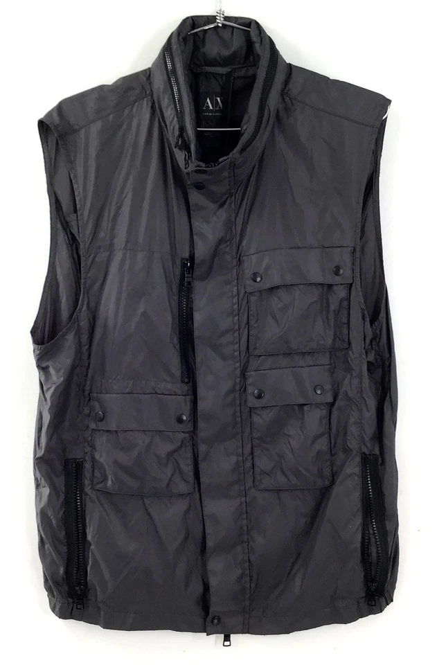 Armani Exchange Men's Black Utility Vest W/Hood - Size M - Image 1 of 4