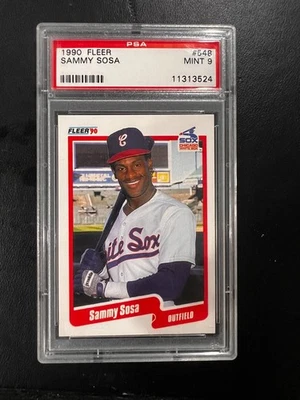 1990 Fleer - Sammy Sosa #548 PSA 9 Mint - Image 1 of 2