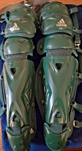 ADIDAS PRO SERIES 2.0 BASEBALL/SOFTBALL CATCHERS LEG GUARDS 17"-Dark Green-New! - Picture 1 of 5