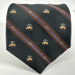 Brooks Brothers Men's Silk Neck Tie Brown Golden Fleece 58L 3.75W Made in USA - Picture 1 of 8