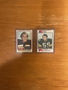 Jack Lambert 1976 Topps Rookie #220 & Jack Ham 1973 Rookie #115 HOF EX BV$140.00 - Picture 1 of 2